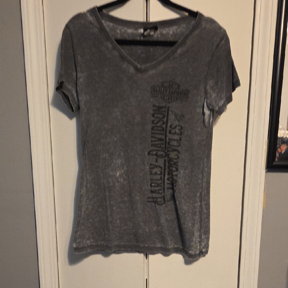 Harley-Davidson Charcoal V-Neck Women's Tee